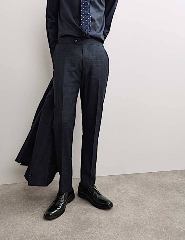 Tailored Fit Wool Rich Flat Front Trousers - CA
