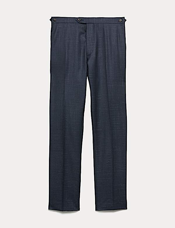 Tailored Fit Wool Rich Flat Front Trousers - CA