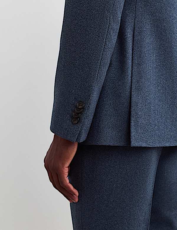 Tailored Fit Italian Wool Textured Suit Jacket - AL