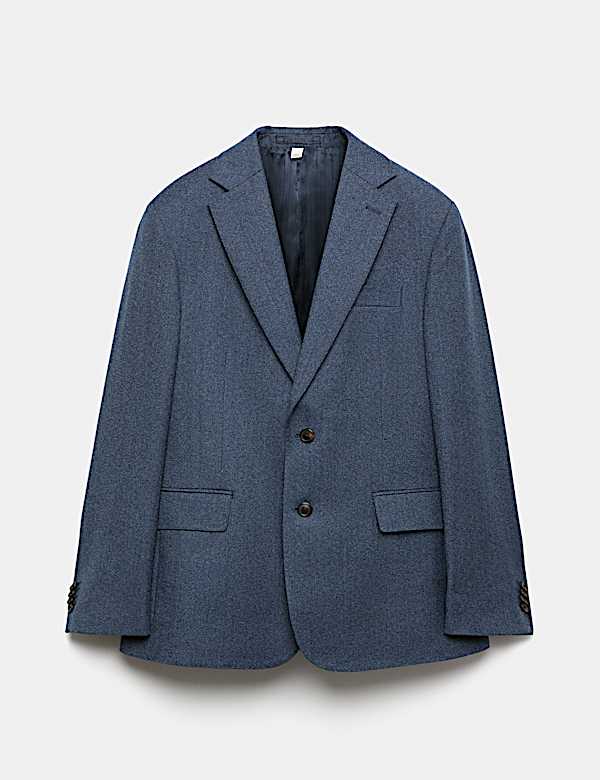Tailored Fit Italian Wool Textured Suit Jacket - AL