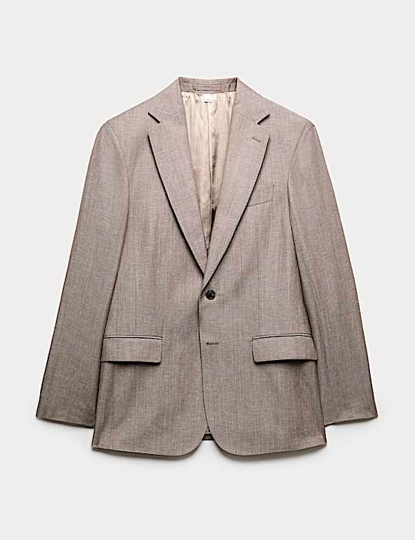 Tailored Fit Italian Wool Linen Blend Suit Jacket - AU