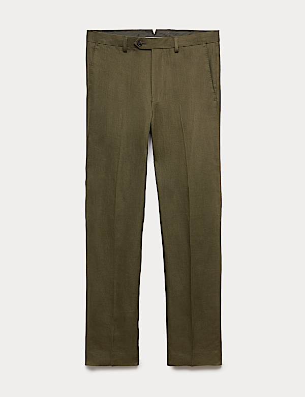 Pantalon ajust&eacute; 100 % lin - FR