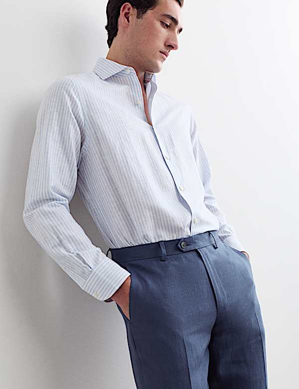 Tailored Fit Pure Linen Trousers - AU