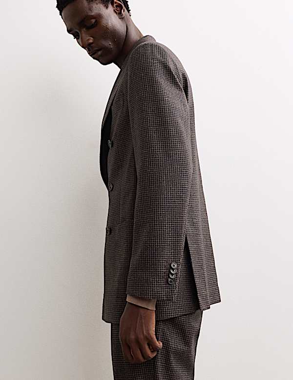 Colbert met dubbele rij knopen en pied-de-poulemotief - BE