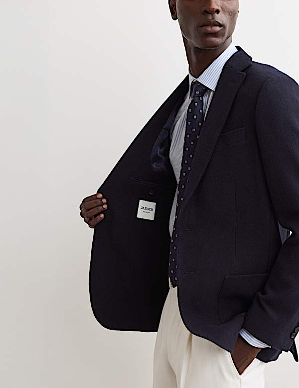 Tailored Fit Italian Wool Twill Blazer with Cashmere - FR