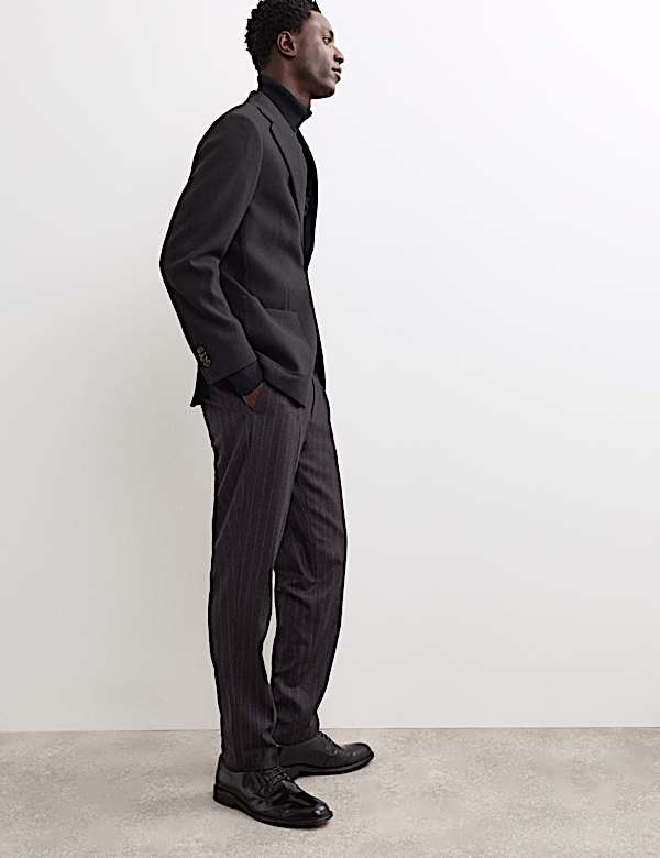 Blazer coupe ajust&eacute;e en laine serg&eacute;e italienne - CA