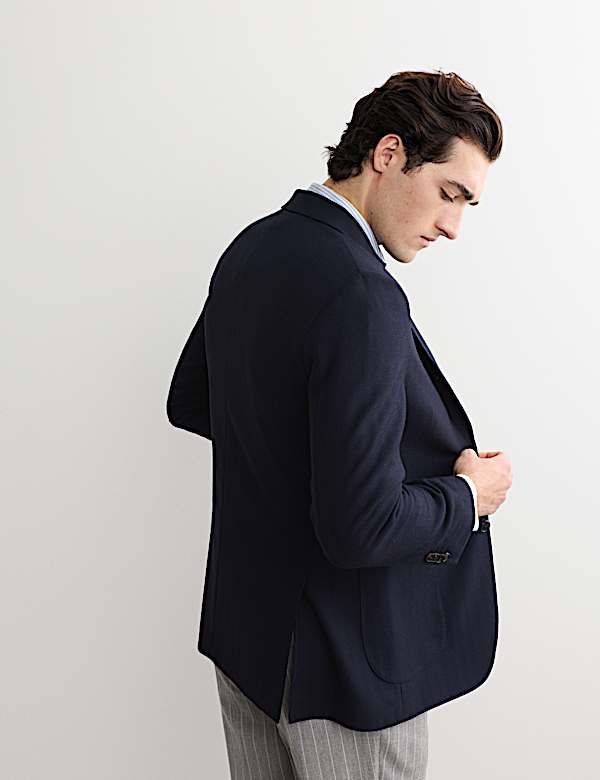 Gedefinieerde blazer van wol met visgraatmotief - NL