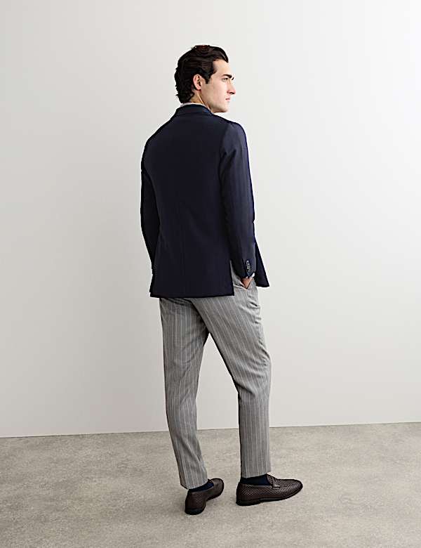 Gedefinieerde blazer van wol met visgraatmotief - NL