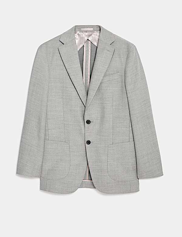 Tailored Fit Wool Herringbone Blazer - IT