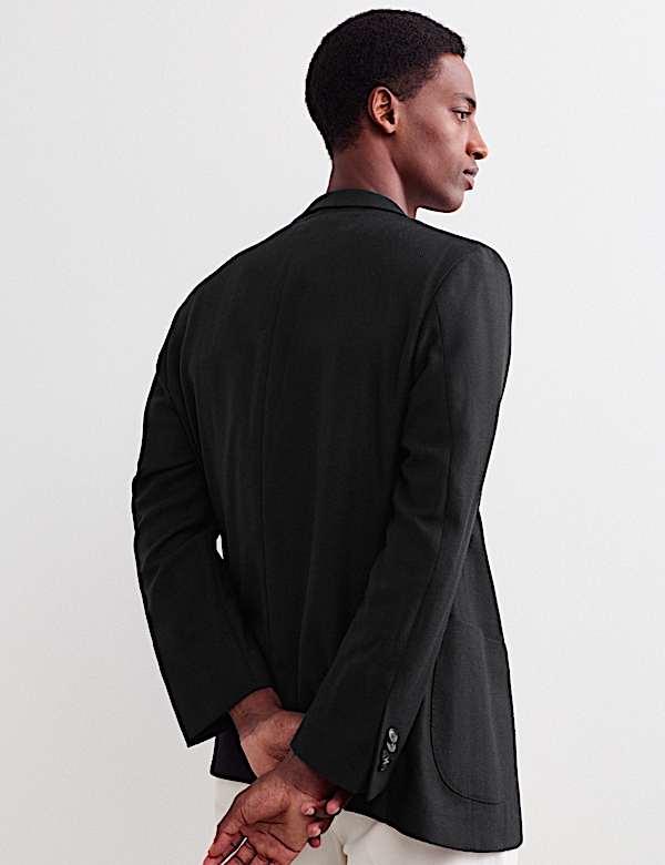 Tailored Fit Wool Herringbone Blazer - NZ