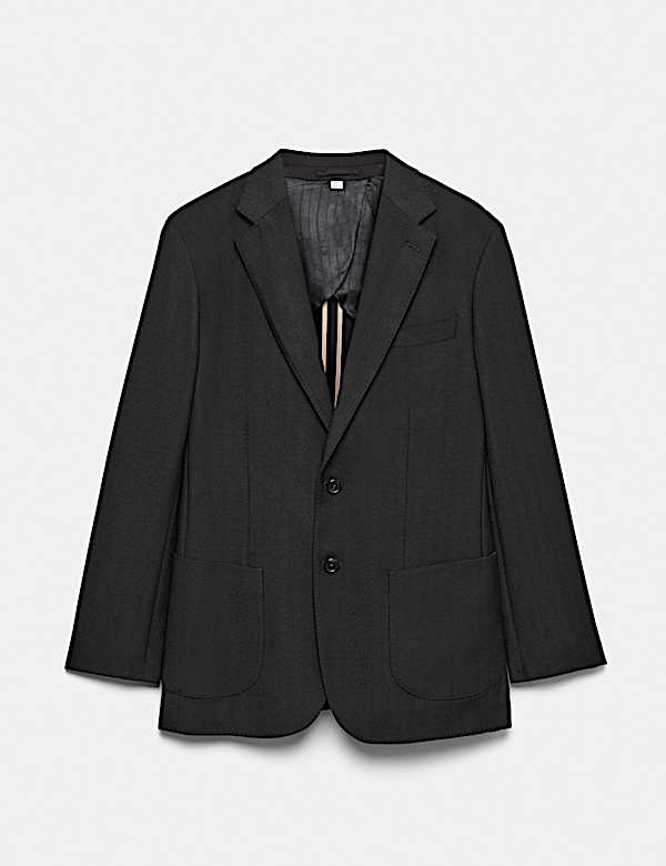 Tailored Fit Wool Herringbone Blazer - NZ