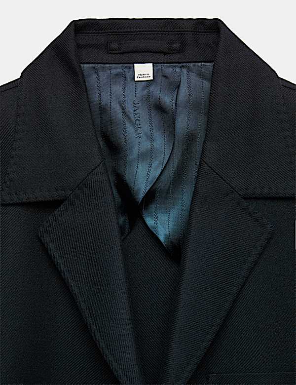 Wool Blend Tailored Fit Suit Jacket - CA