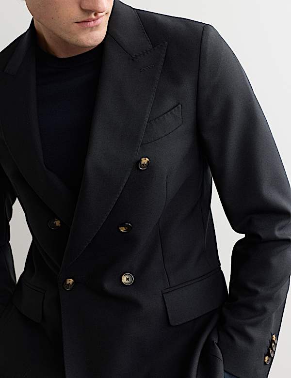 Blazer coupe ajust&eacute;e 100 % laine italienne - CA