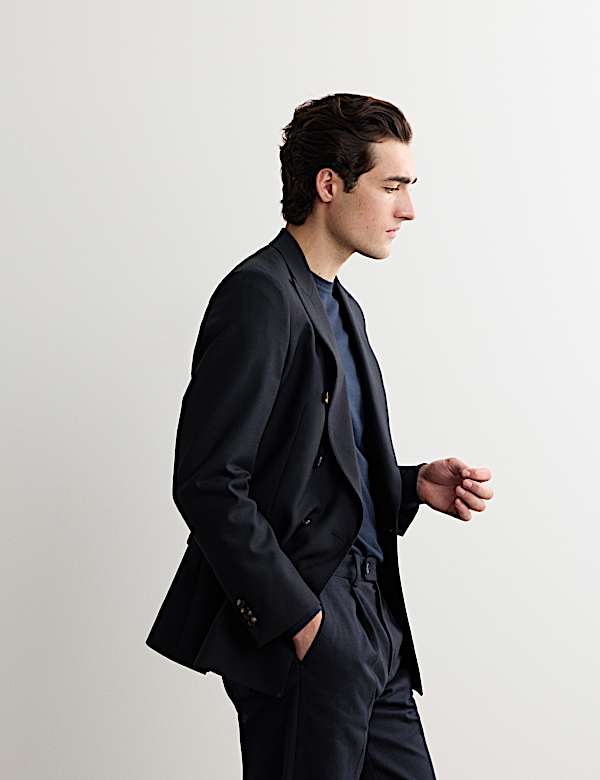 Blazer coupe ajust&eacute;e 100 % laine italienne - CA