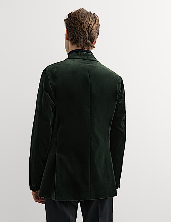 Tailored Fit Pure Cotton Velvet Blazer - NZ
