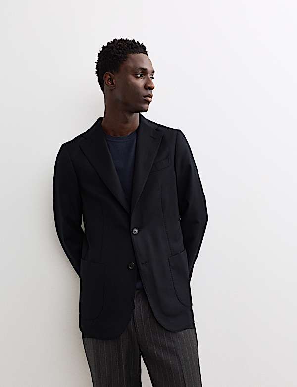 Blazer de franela de sarga de lana italiana - ES