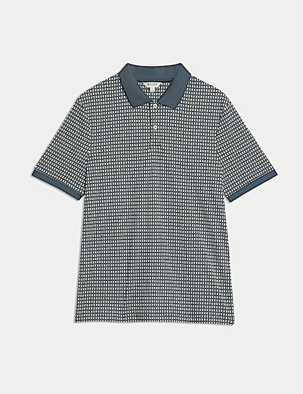 Pure Cotton Chain Print Polo Shirt - AU