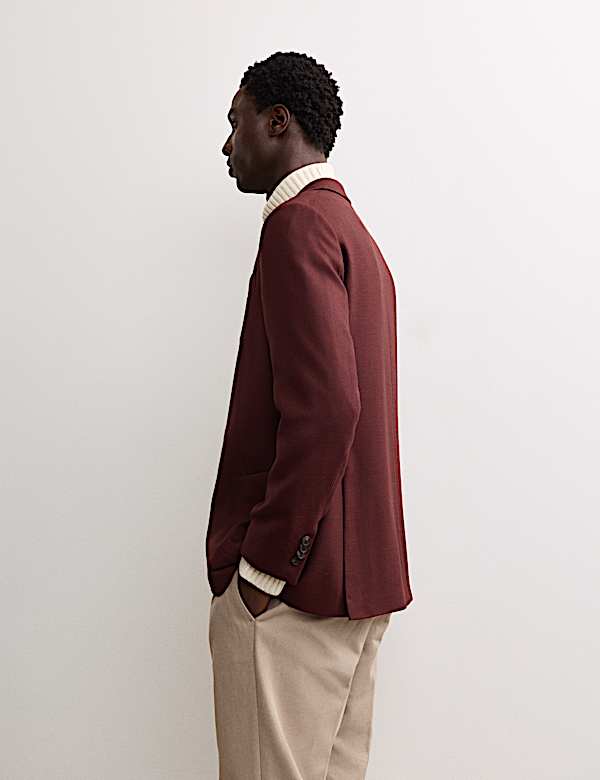 Tailored Fit Italian Wool Textured Blazer - BE