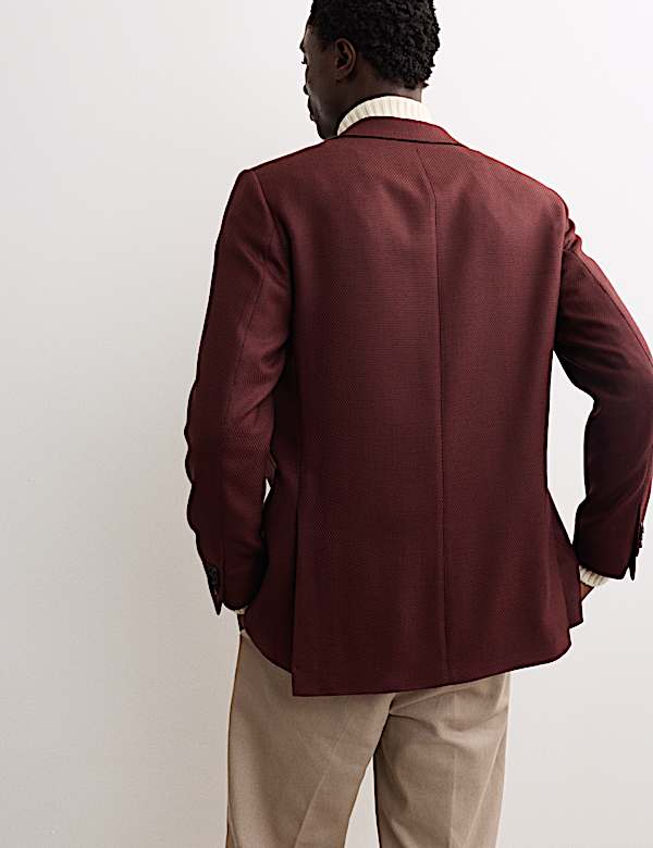 Tailored Fit Italian Wool Textured Blazer - BE