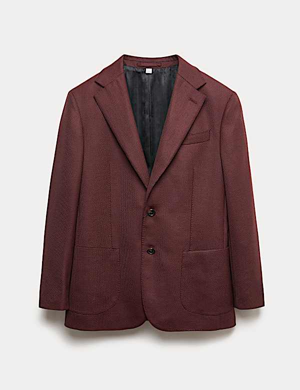 Tailored Fit Italian Wool Textured Blazer - BE