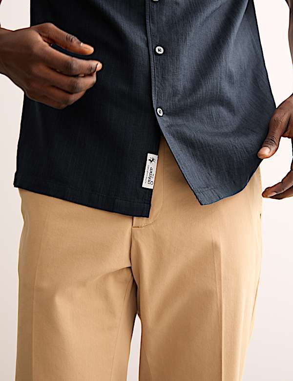 Regular-fit luxe overhemd met korte mouwen van linnen en katoen - NL