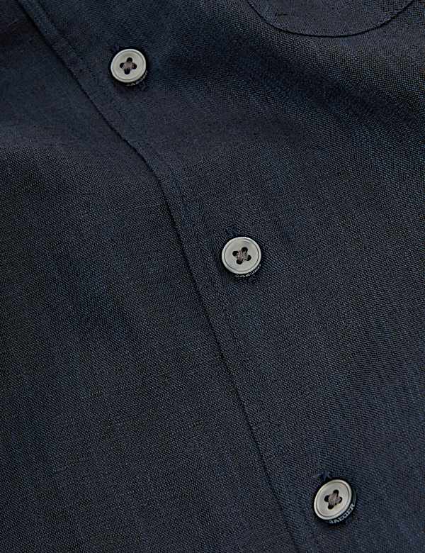 Regular-fit luxe overhemd met korte mouwen van linnen en katoen - NL