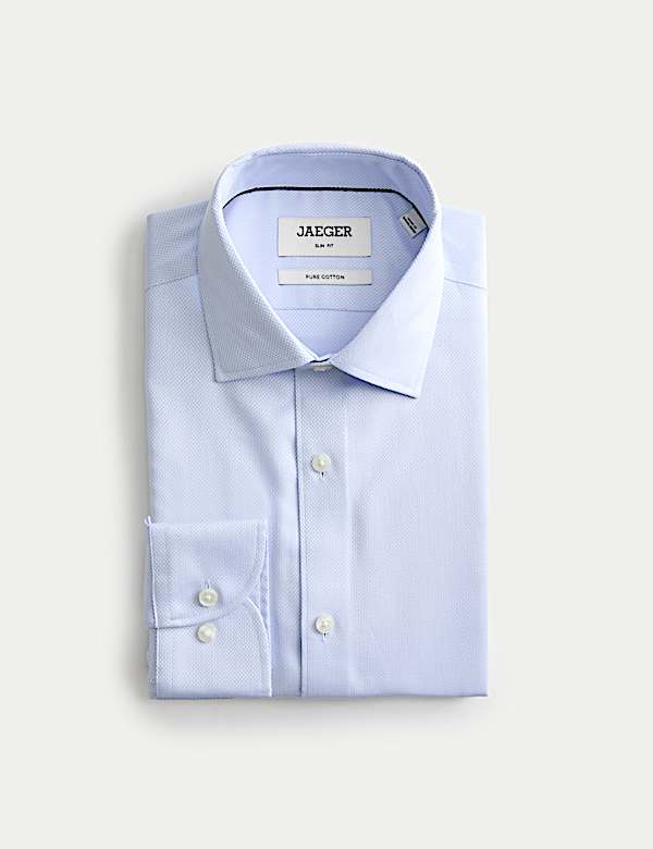 Camisa de lujo texturizada ajustada 100 % algod&oacute;n - ES