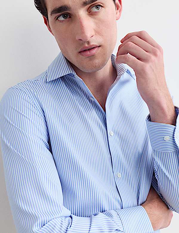 Slim Fit Pure Cotton Striped Shirt - CH