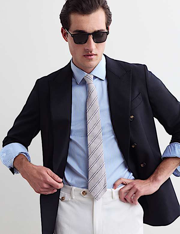 Slim Fit Pure Cotton Striped Shirt - CH