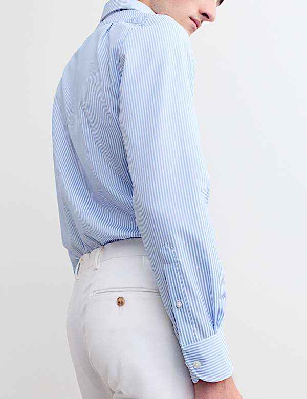 Slim Fit Pure Cotton Striped Shirt - CH