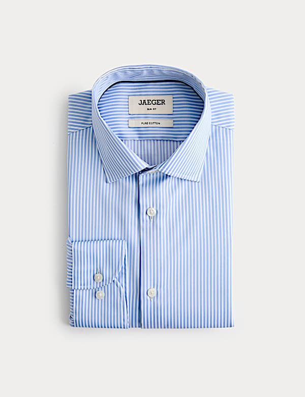 Slim Fit Pure Cotton Striped Shirt - CH