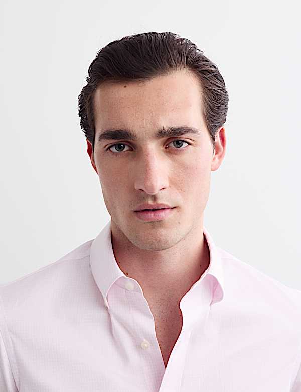 Chemise ajust&eacute;e 100 % coton &agrave; carreaux - CA