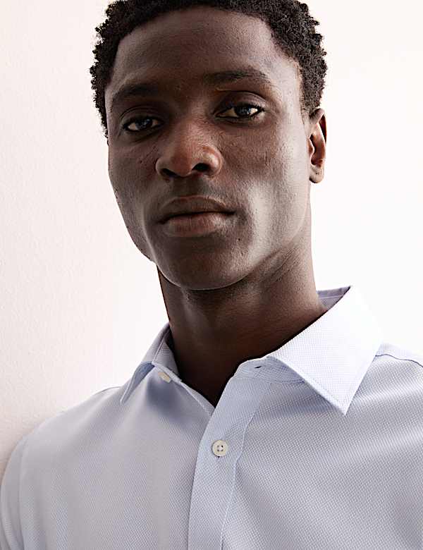 Tailored Fit Luxury Cotton Textured Shirt - GR