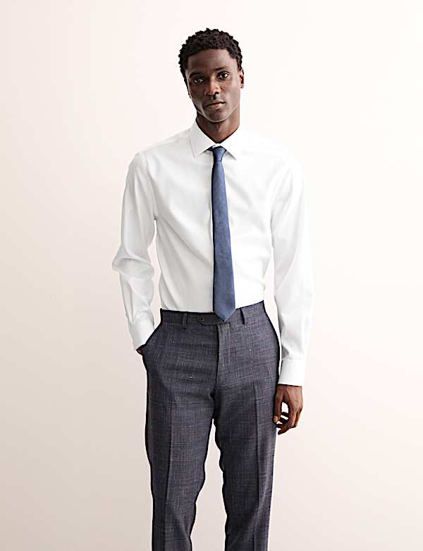 Tailored Fit Luxury Cotton Textured Shirt - CZ
