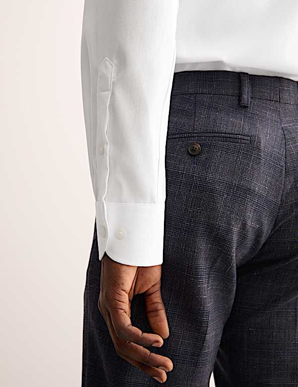 Tailored Fit Luxury Cotton Textured Shirt - CZ