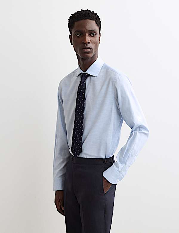 Regular Fit Luxury Pure Cotton Textured Shirt - FR