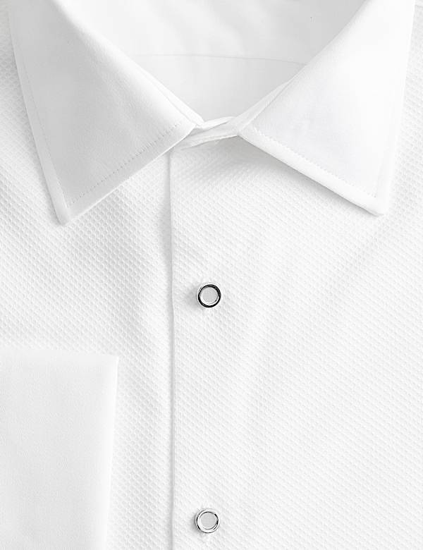 Tailored Fit Pure Cotton Bib Front Dress Shirt - CA