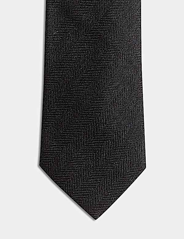 Herringbone Silk Blend Tie - GR