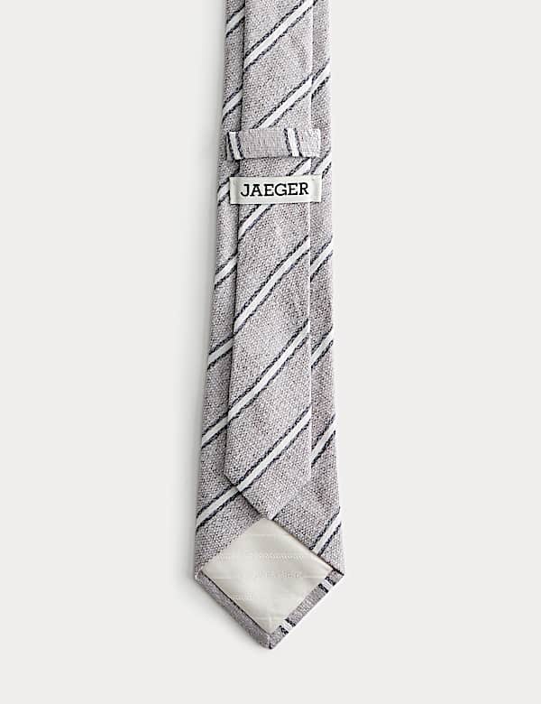Linen Silk Blend Striped Tie - PL