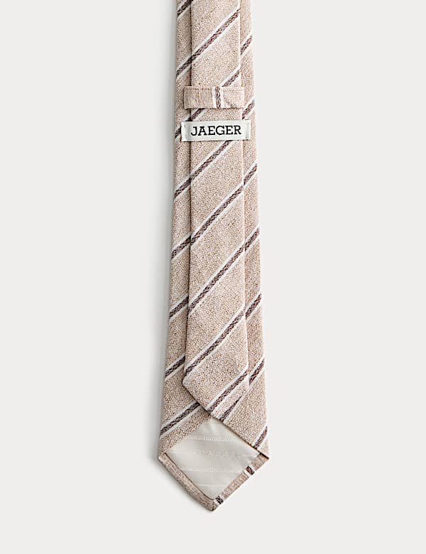 Linen Silk Blend Striped Tie - FR