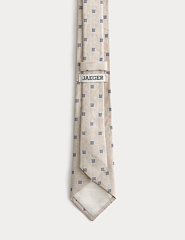 Linen and Silk Blend Geometric Tie - CA