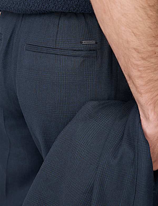 Tapered Fit Italian Linen Blend Elasticated Trousers - JO