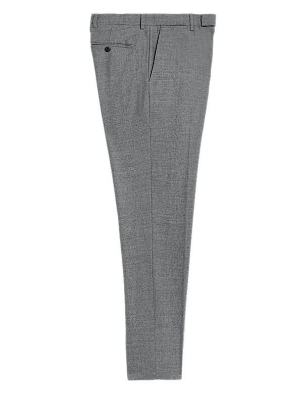 Tailored Fit Pure Wool Flannel Trousers