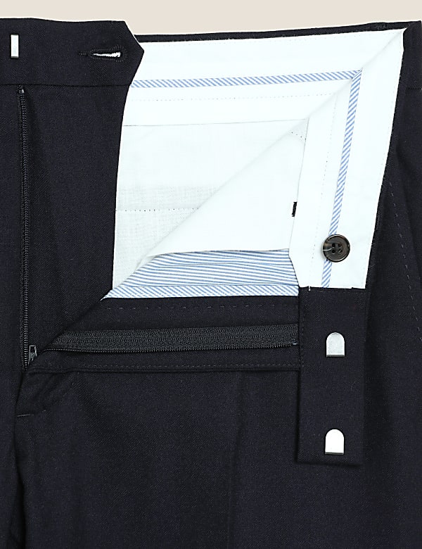 Tailored Fit Pure Wool Flannel Trousers