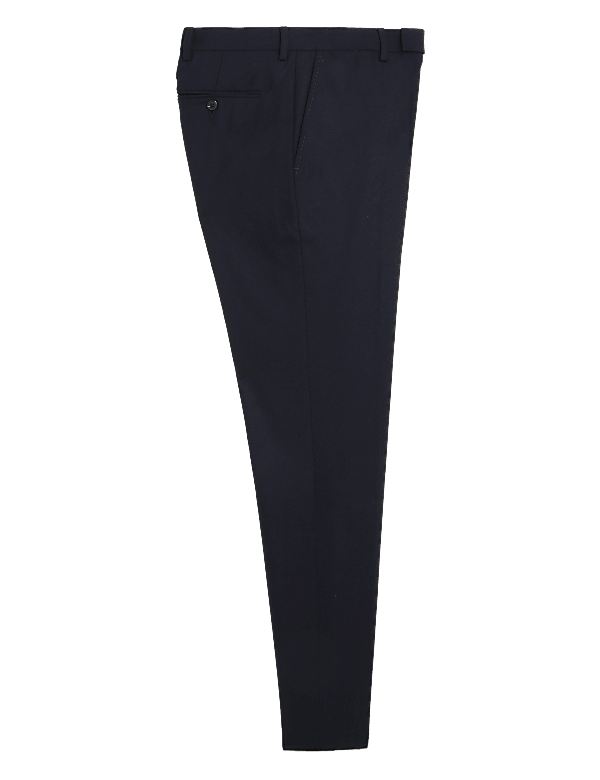 Tailored Fit Pure Wool Flannel Trousers