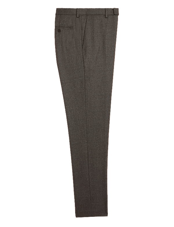 Tailored Fit Pure Wool Flannel Trousers