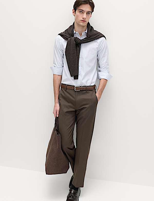 Regular Fit Smart Stretch Trousers - US