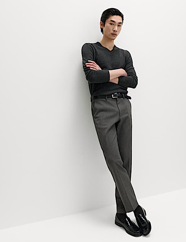 Regular Fit Smart Stretch Trousers - US