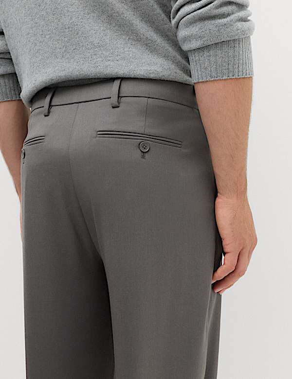 Barrel Fit Smart Twill Trousers