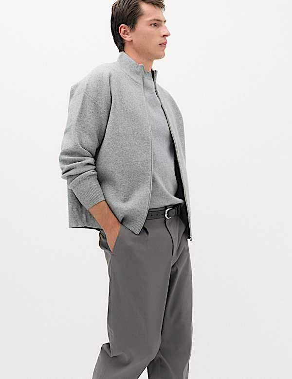 Barrel Fit Smart Twill Trousers